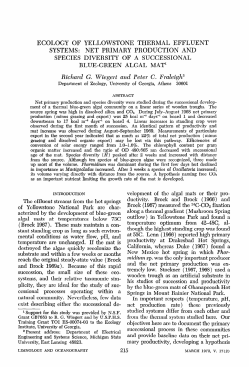ecology of yellowstone thermal effluent systems: net