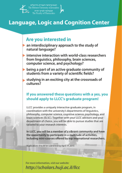 Language, Logic and Cognition Center Are you interested in an