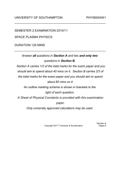 UNIVERSITY OF SOUTHAMPTON PHYS0000W1