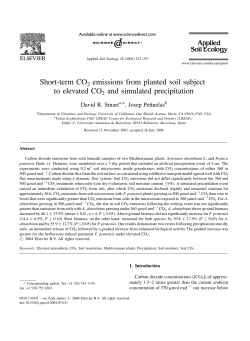 Short-term CO2 emissions from planted soil subject to