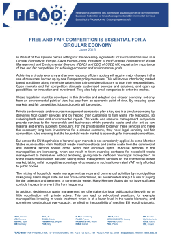 Free and fair competition is essential for a circular economy