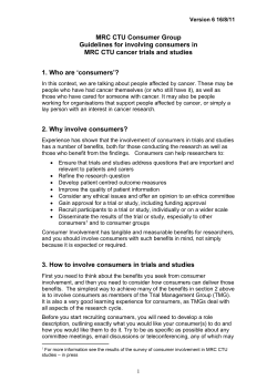 CTU Consumer Standardisation Group