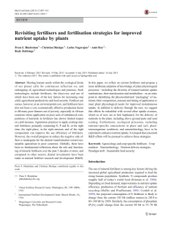 Revisiting fertilisers and fertilisation strategies for improved nutrient