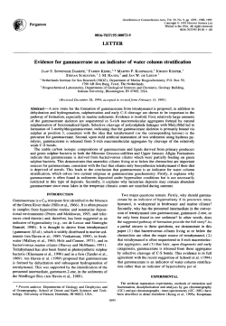 LETTER Evidence for gammacerane as an indicator of water column