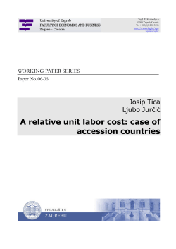 A relative unit labor cost: case of accession countries