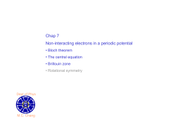 Chap 7 Non-interacting electrons in a periodic potential