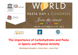 The importance of Carbohydrates and Pasta The