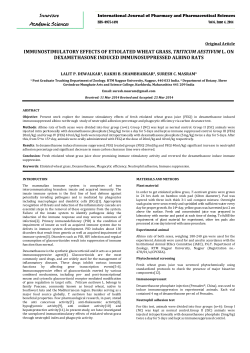 immunostimulatory effects of etiolated wheat grass, triticum aestivum