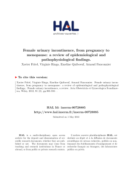 Female urinary incontinence, from pregnancy to menopause