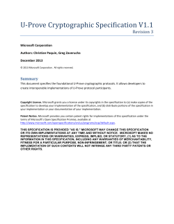 U-Prove Cryptographic Specification V1.1
