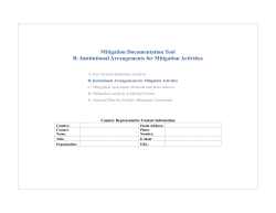 INSTITUTIONAL ARRANGEMENTS FOR NATIONAL INVENTORY