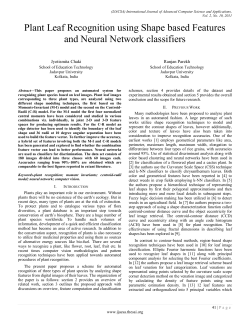 Plant Leaf Recognition using Shape based Features and Neural