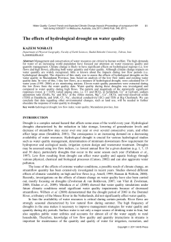 The effects of hydrological drought on water quality