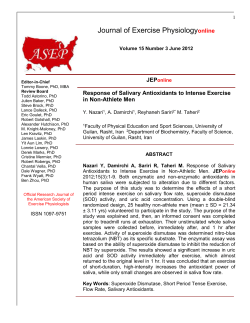 JEPonline Response of Salivary Antioxidants to Intense Exercise in