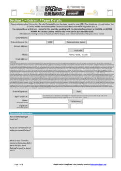 the 2017 Race of Remembrance Entry Form