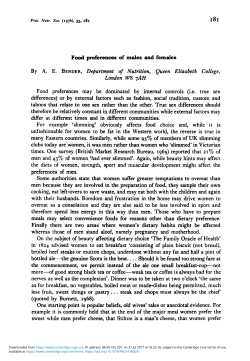 Food preferences of males and females