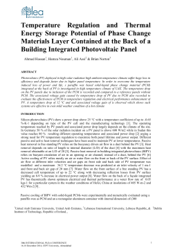Temperature Regulation and Thermal Energy Storage