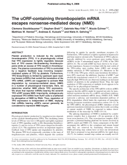 uORF-containing thrombopoietin mRNA escapes nonsense