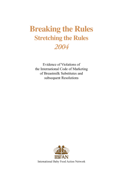 Breaking the Rules - International Baby Food Action Network
