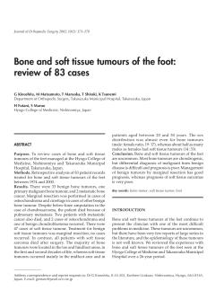 Bone and soft tissue tumours of the foot: review of 83 cases