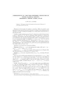 CORRIGENDUM TO &ldquo;THE WEIL-STEINBERG