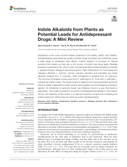 Indole Alkaloids from Plants as Potential Leads for