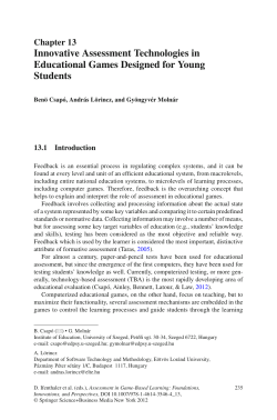 Innovative Assessment Technologies in Educational Games