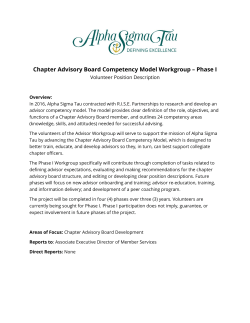 Chapter Advisory Board Competency Model