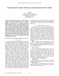 The Metaphorical Cognitive Mechanism of Spatial