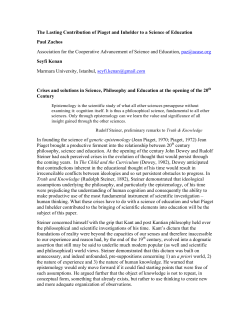The Lasting Contribution of Piaget and Inhelder to a Science