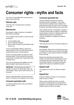 Consumer rights - myths and facts