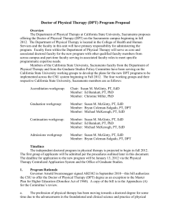 DPT Program Proposal