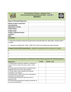 Environmental screening checklist