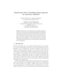 Experiments with a Feasibility Pump approach for nonconvex