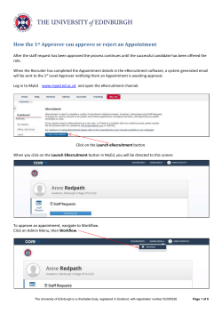 How the 1 st Approver can approve or reject an Appointment