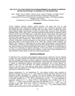 37 THE UTILITY OF PLANT WATER STATUS