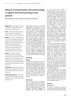 Influence of social perception and social knowledge on cognitive