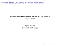 Introduction to Applied Bayesian Modeling - SPIA UGA