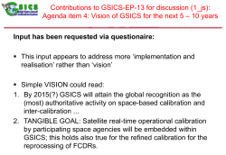 Input has been requested via questionaire