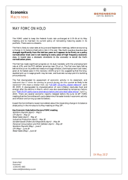 Economics Macro news MAY FOMC ON HOLD