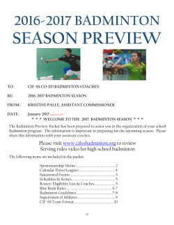 2017 badminton season - CIF Southern Section