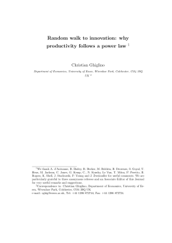 Random walk to innovation: why productivity follows a power law 1