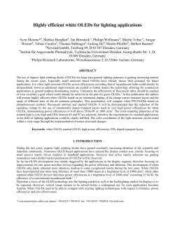 Highly efficient white OLEDs for lighting applications