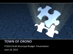 Annual FY 2015 Municipal Budget Presentation