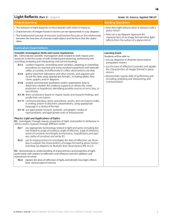 Light Reflects (Part 1) Lesson 6