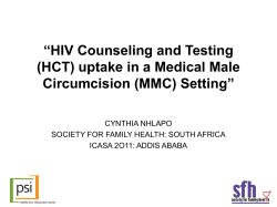 HIV Counseling and Testing (HCT) uptake in a Medical Male