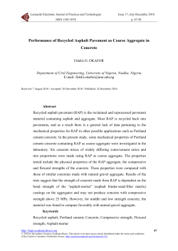 Performance of Recycled Asphalt Pavement as Coarse Aggregate in
