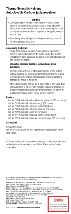 Nalgene Polypropylene (PP) Autoclavable