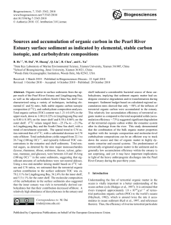 Sources and accumulation of organic carbon in the Pearl River