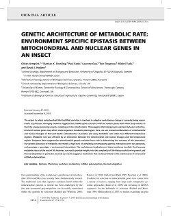 genetic architecture of metabolic rate